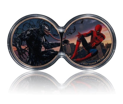 DuoStack Spiderman vs Venom 2 x 1oz .999 Fine Copper Colorized Coin Set