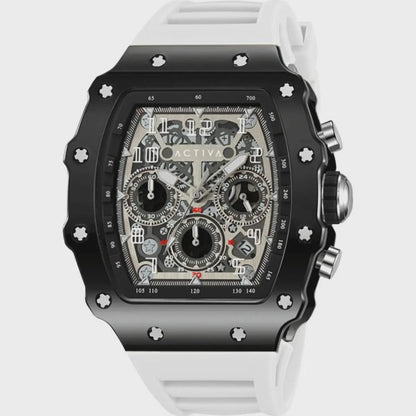 Invicta Activa Fury X Mens Watch Skeleton Dial 44mm White Strap Chronograph