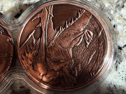 Dragon Fire DuoStack 2x 1oz .999 Fine Copper Rounds Fantasy Dragon Set