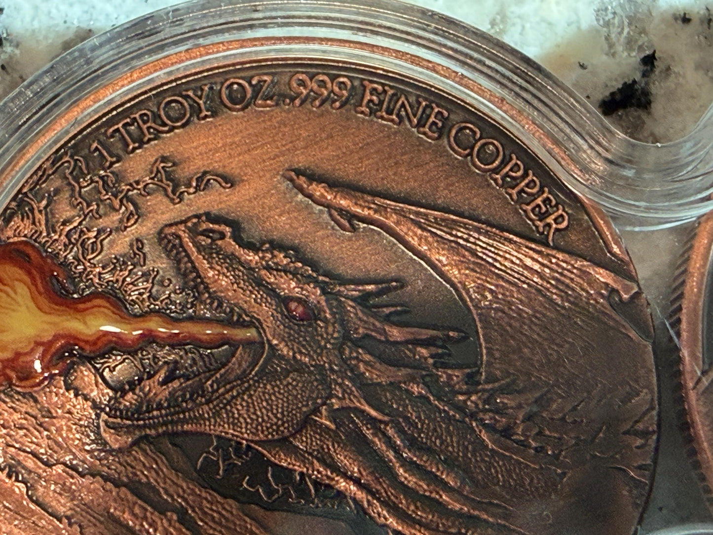 Dragon Fire DuoStack 2x 1oz .999 Fine Copper Rounds Fantasy Dragon Set