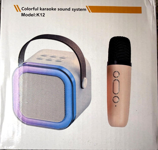 K12 Pink Bluetooth Karaoke Speaker w Mic Portable Wireless LED Kids Adult