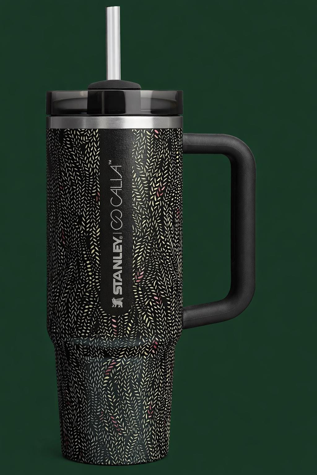 Stanley x CALIA 30oz Quencher H2.0 FlowState Tumbler Black Serpent Pattern