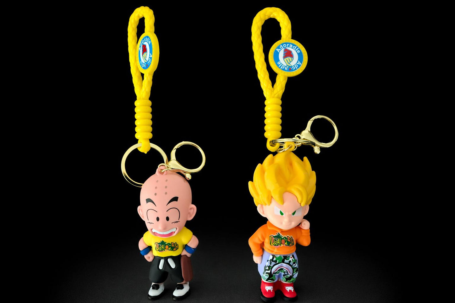 Dragon Ball Z Keychain Set Krillin & SSJ Gohan Anime Figure Charm Lot