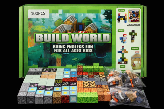 100 Piece Pixel Building Blocks Set Kids Creative DIY Bricks Toy Set