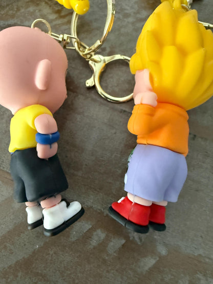Dragon Ball Z Keychain Set Krillin & SSJ Gohan Anime Figure Charm Lot
