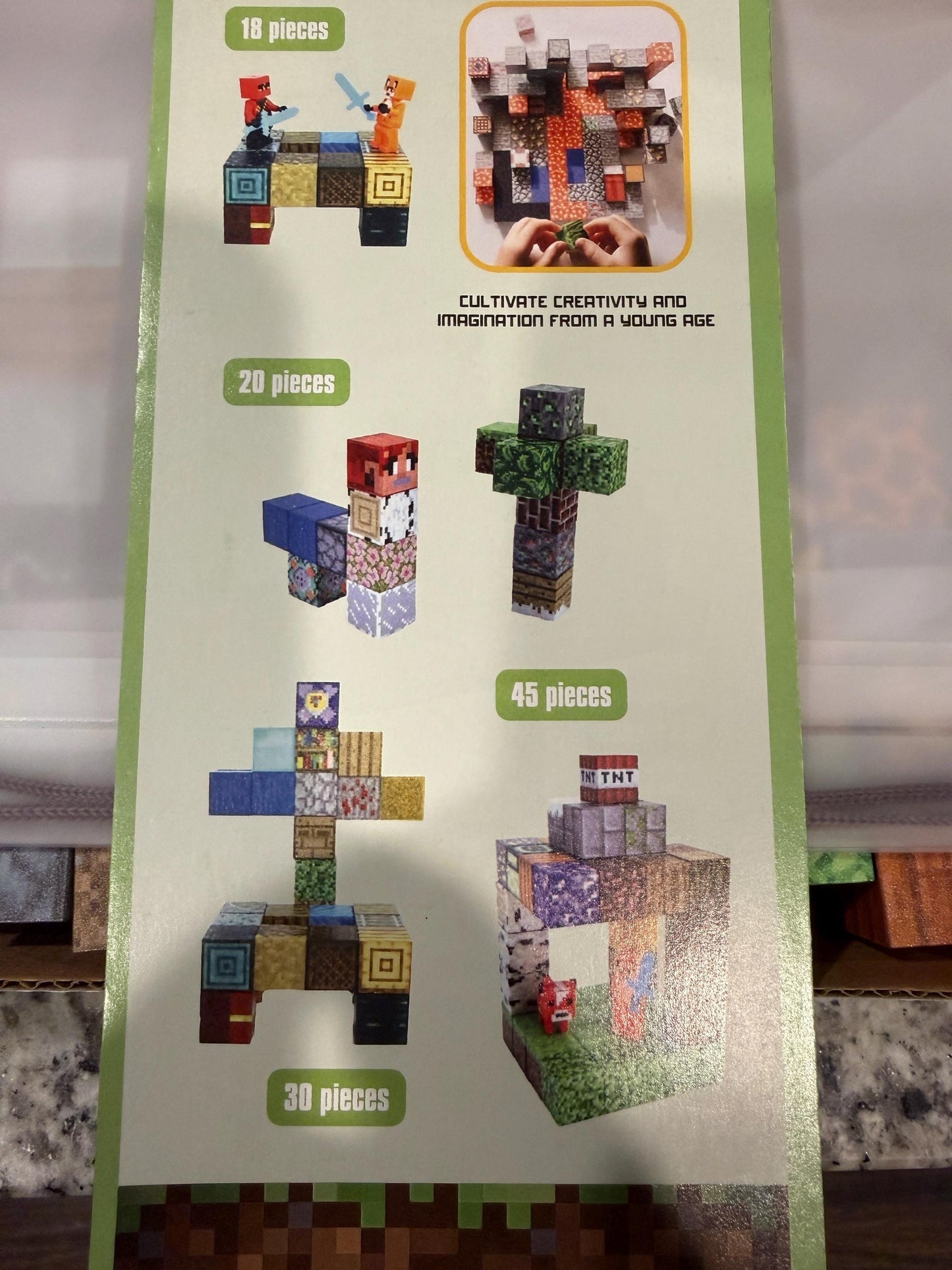 100 Piece Pixel Building Blocks Set Kids Creative DIY Bricks Toy Set