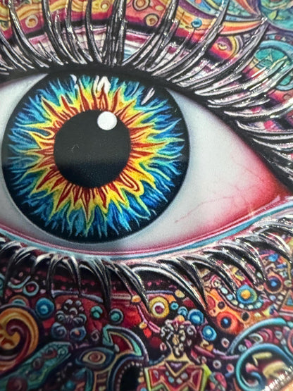 5 oz .999 Fine Copper Eye of Vision Art Round Colorized Psychedelic Design