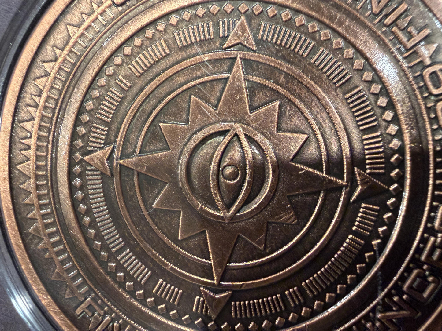 5 oz .999 Fine Copper Eye of Vision Art Round Colorized Psychedelic Design