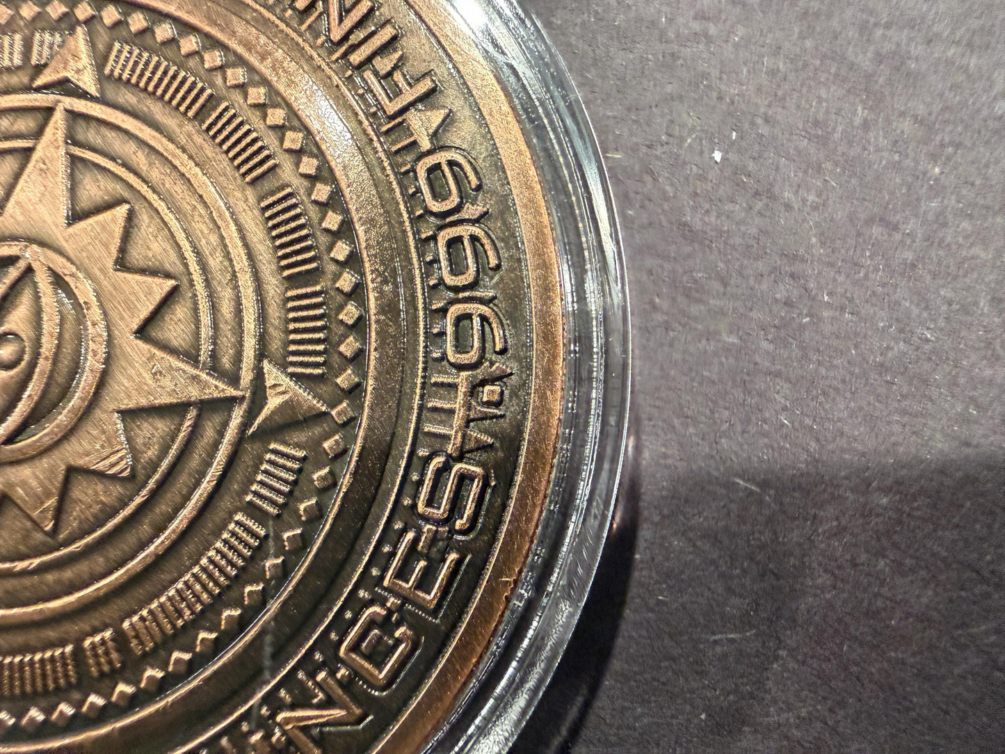 5 oz .999 Fine Copper Eye of Vision Art Round Colorized Psychedelic Design