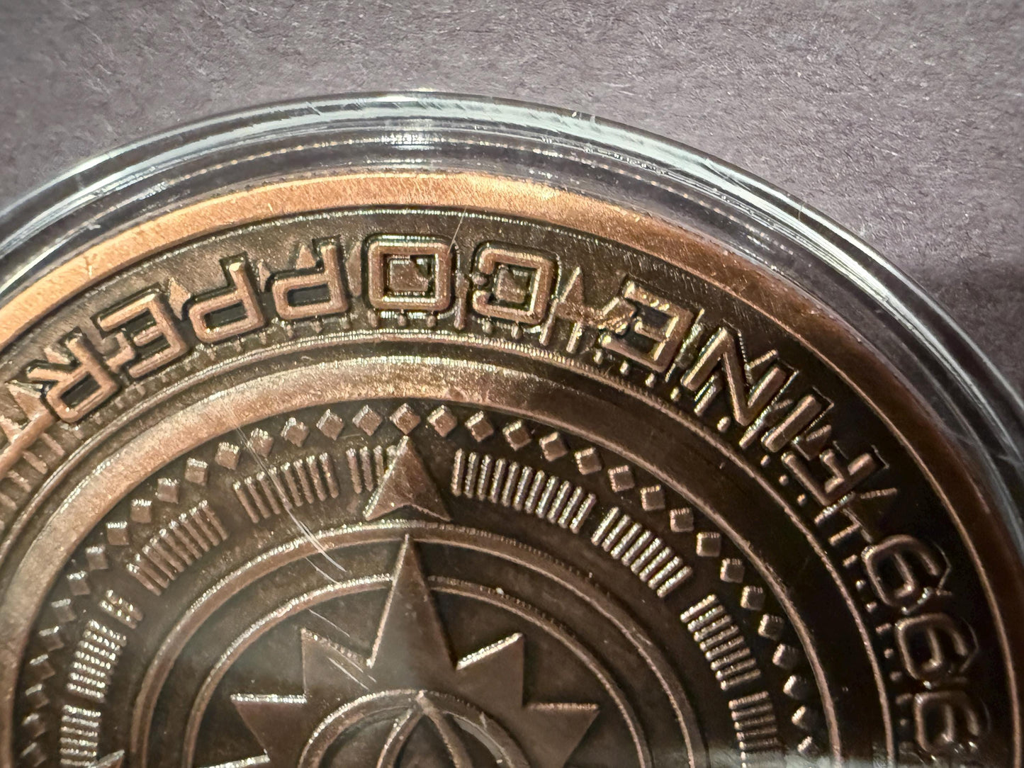 5 oz .999 Fine Copper Eye of Vision Art Round Colorized Psychedelic Design