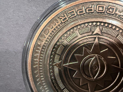 5 oz .999 Fine Copper Eye of Vision Art Round Colorized Psychedelic Design