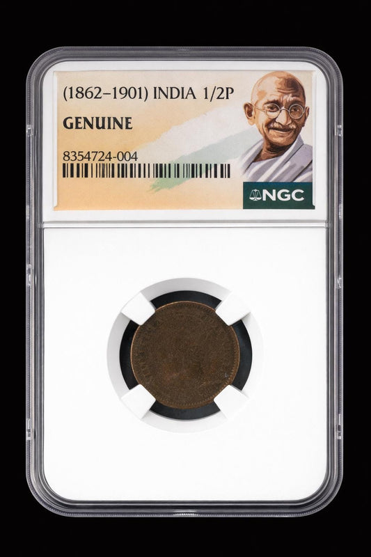 1888 British India 1/2 Pice NGC Genuine Colonial Era Copper Coin