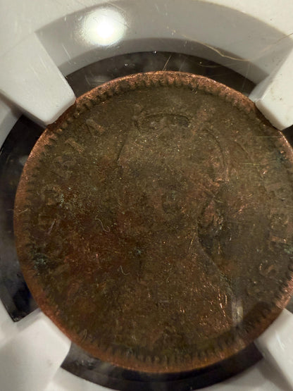 1888 British India 1/2 Pice NGC Genuine Colonial Era Copper Coin