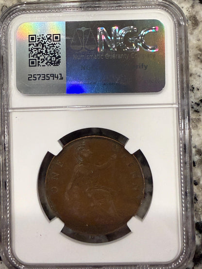 NGC Certified 1911-1936 Great Britain Penny – King George V Coin