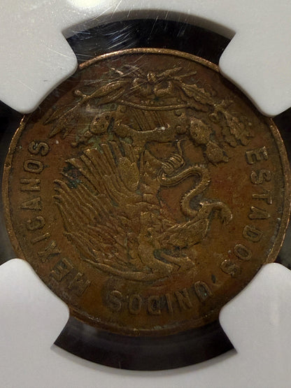 Mexico 5 Centavos 1954–1969 NGC Genuine Brass Mexican Coin Cinco Centavos
