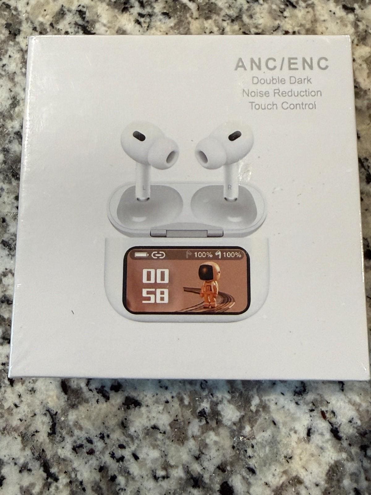 ANC ENC Wireless Earbuds Bluetooth Touch Control w Charging Case Black
