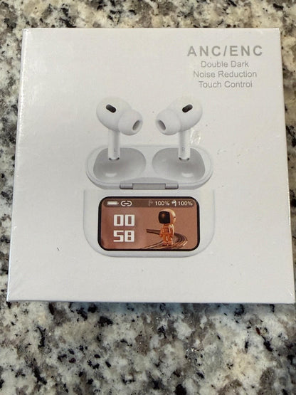ANC ENC Wireless Earbuds Bluetooth Touch Control w Charging Case Black