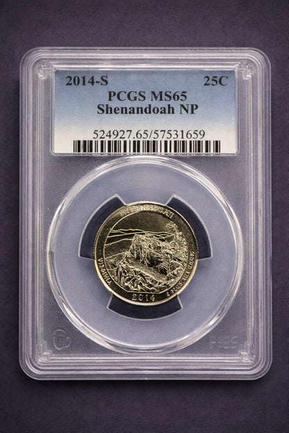 2014-S Shenandoah Quarter PCGS Certified US National Park Clad Coin