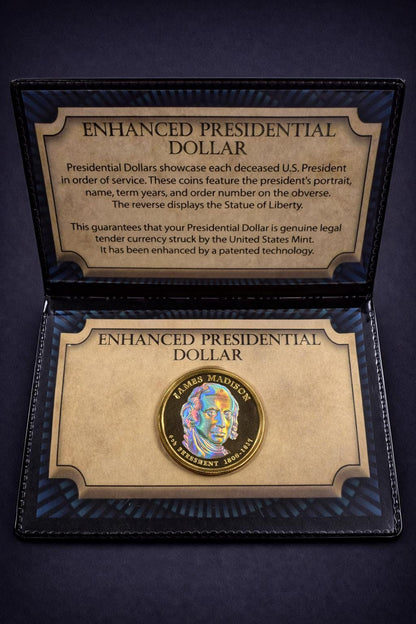 Enhanced James Madison Presidential Dollar Holographic Coin US Mint