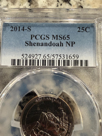 2014-S Shenandoah Quarter PCGS Certified US National Park Clad Coin