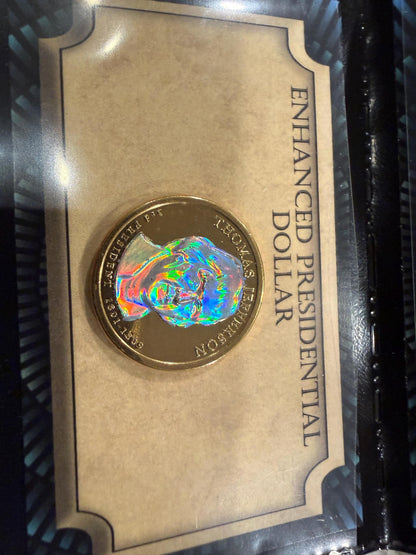 Enhanced Presidential Dollar Thomas Jefferson Hologram Coin Genuine US Mint