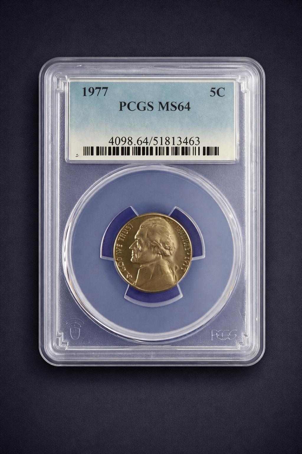 1977 Jefferson Nickel PCGS Graded US 5C Coin Certified Collectible
