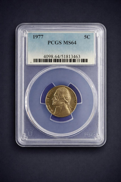 1977 Jefferson Nickel PCGS Graded US 5C Coin Certified Collectible