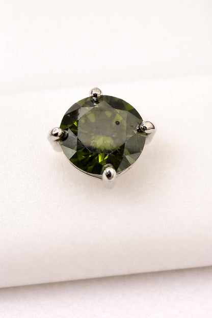 Sterling Silver 6mm Peridot CZ Stud Earrings 1.56 CTTW Round Green Gemstone