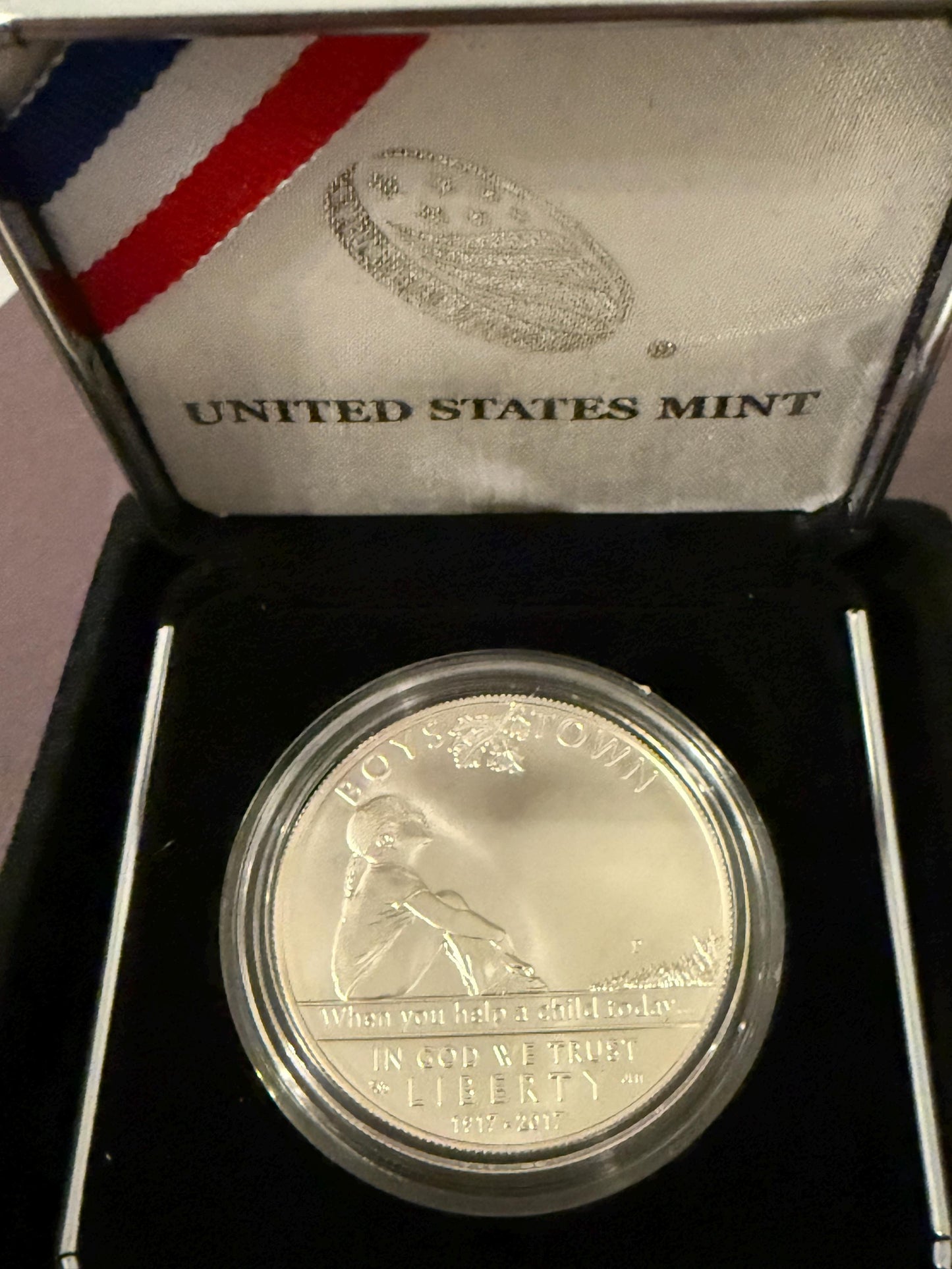2017 Boys Town Centennial Silver Dollar Uncirculated US Mint Coin w COA