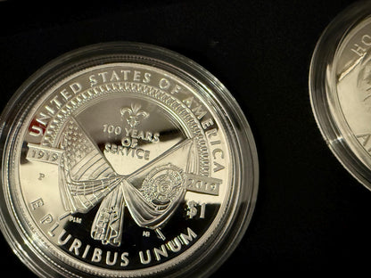 American Legion & American Veterans .999 Silver Set w/ COA Collectible