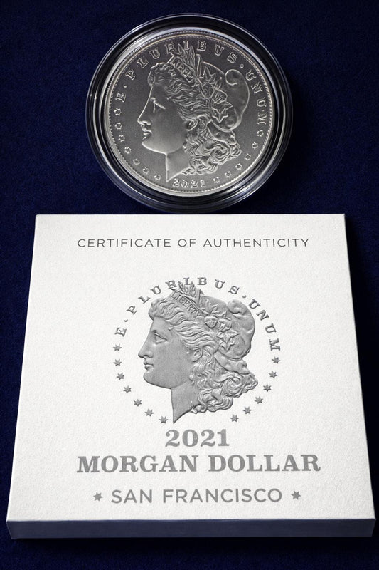 2021 Morgan Dollar San Francisco S Mint .999 Silver Coin w COA