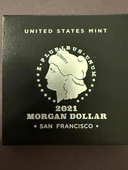 2021 Morgan Dollar San Francisco S Mint .999 Silver Coin w COA