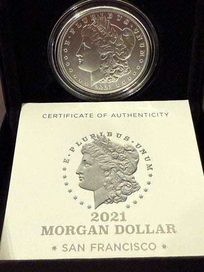 2021 Morgan Dollar San Francisco S Mint .999 Silver Coin w COA