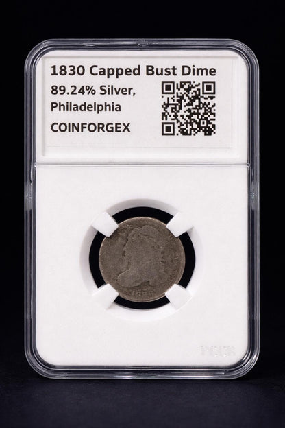 1830 Capped Bust Dime Philadelphia Slabbed Silver US Coin