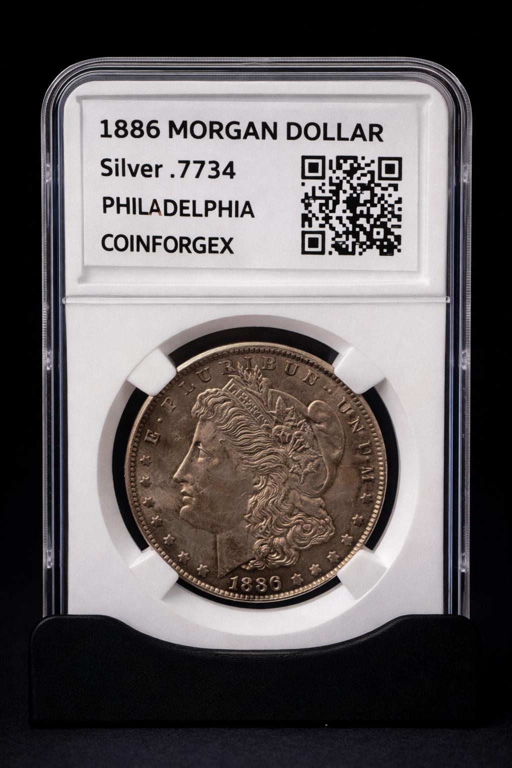 1886 Morgan Silver Dollar Philadelphia Mint 90% Silver US Coin Raw