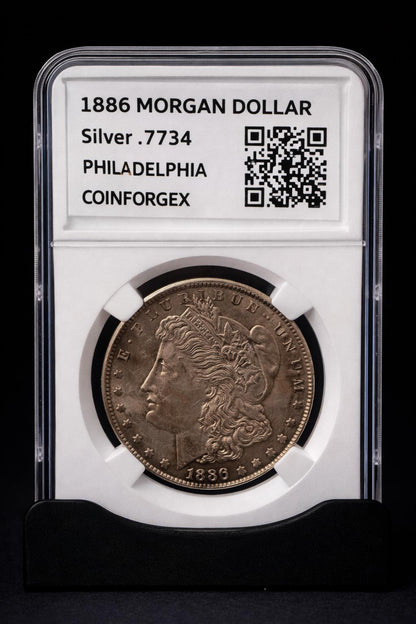 1886 Morgan Silver Dollar Philadelphia Mint 90% Silver US Coin Raw