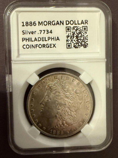 1886 Morgan Silver Dollar Philadelphia Mint 90% Silver US Coin Raw