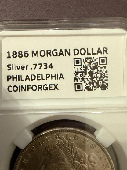 1886 Morgan Silver Dollar Philadelphia Mint 90% Silver US Coin Raw