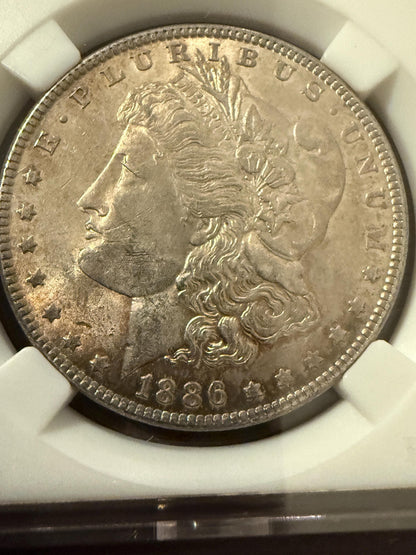 1886 Morgan Silver Dollar Philadelphia Mint 90% Silver US Coin Raw