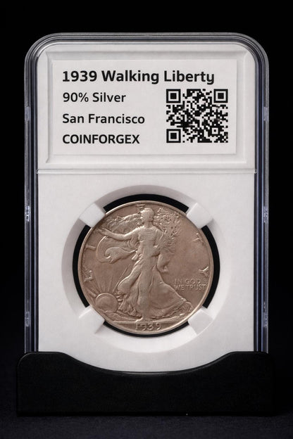 1939 S Walking Liberty Half Dollar 90% Silver San Francisco Vintage Coin