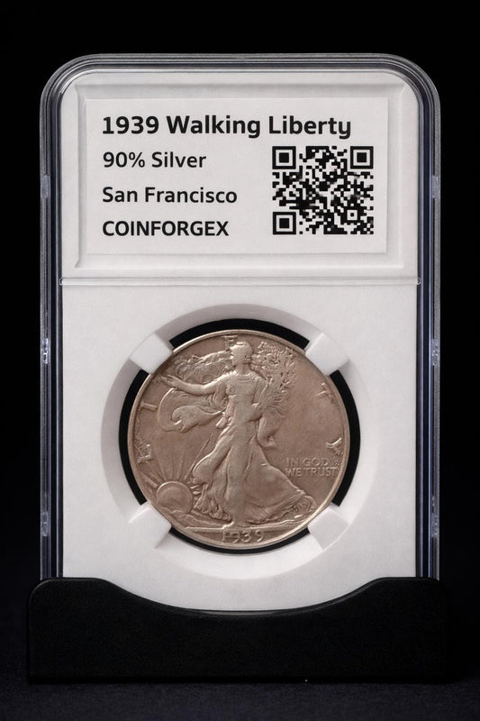 1939 S Walking Liberty Half Dollar 90% Silver San Francisco Vintage Coin