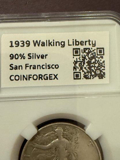 1939 S Walking Liberty Half Dollar 90% Silver San Francisco Vintage Coin