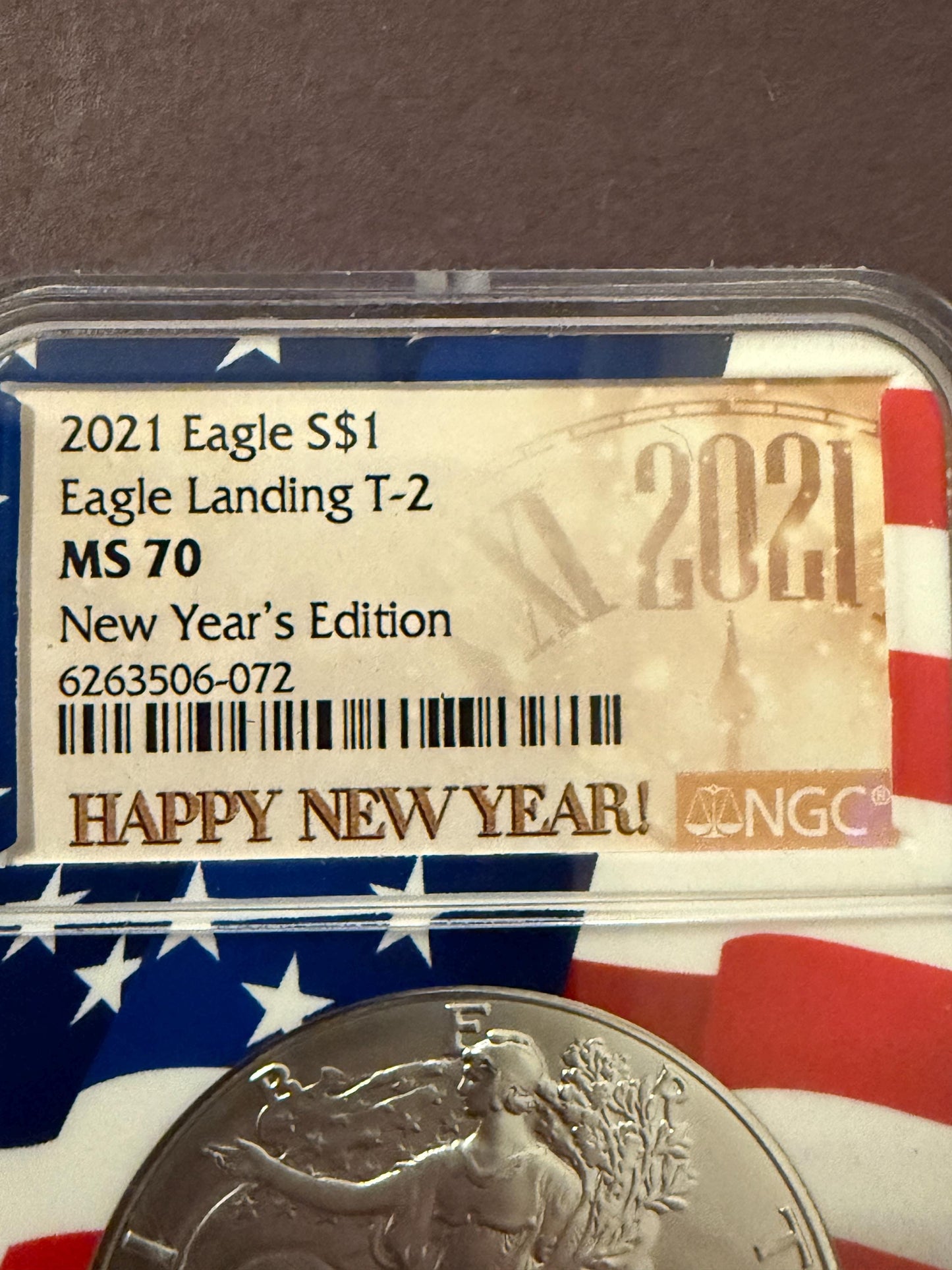 2021 American Silver Eagle Type 2 Landing NGC New Year’s Edition MS Coin