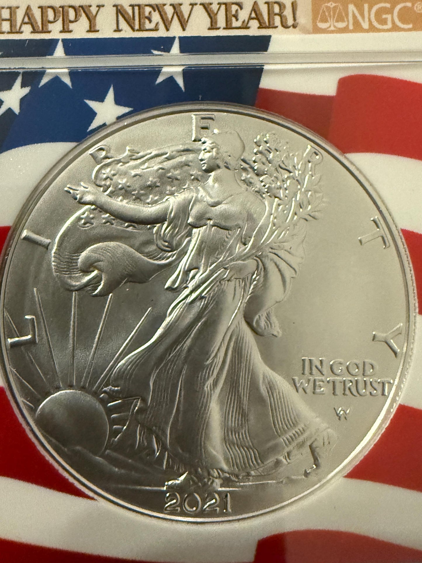 2021 American Silver Eagle Type 2 Landing NGC New Year’s Edition MS Coin