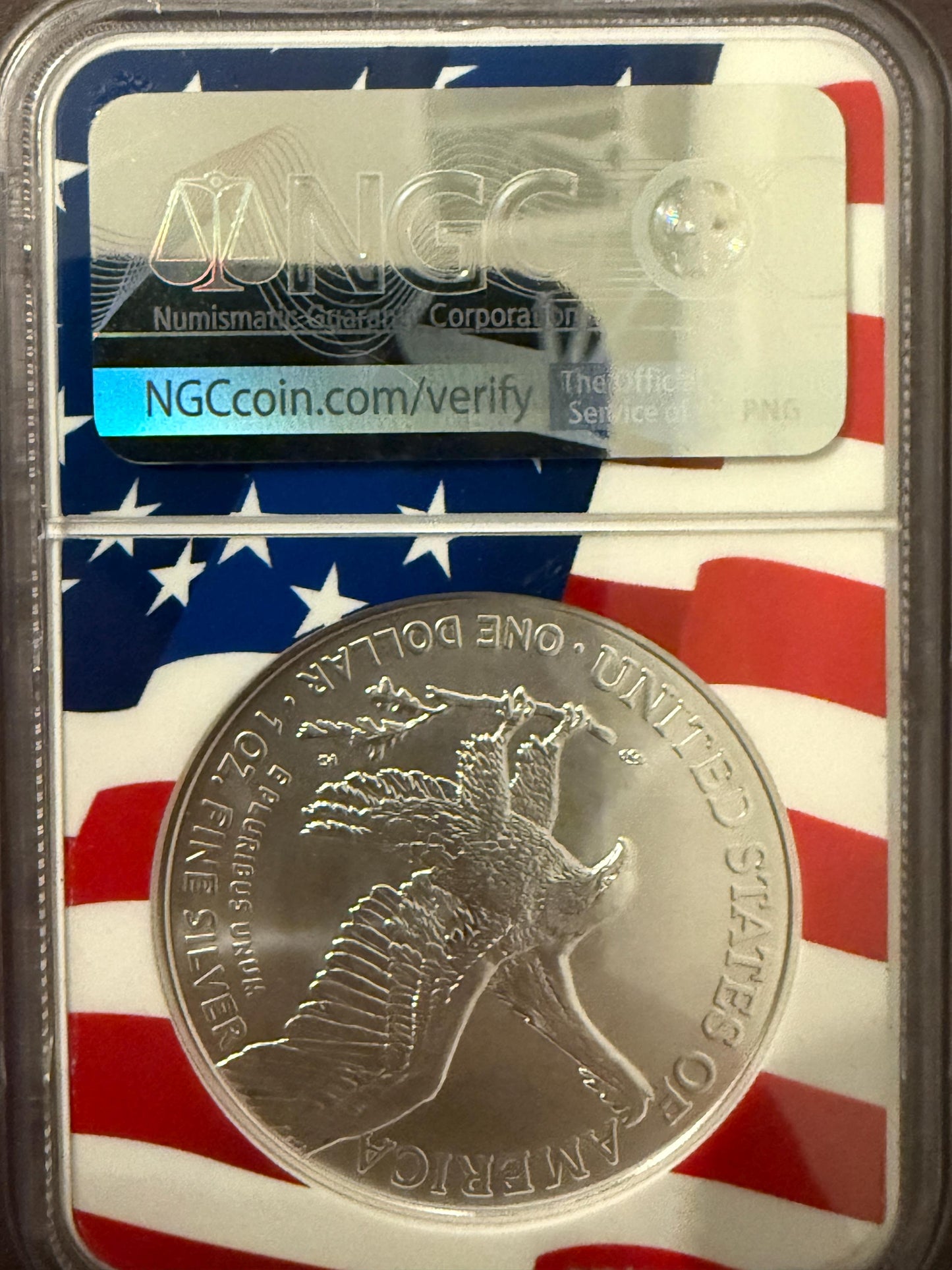 2021 American Silver Eagle Type 2 Landing NGC New Year’s Edition MS Coin