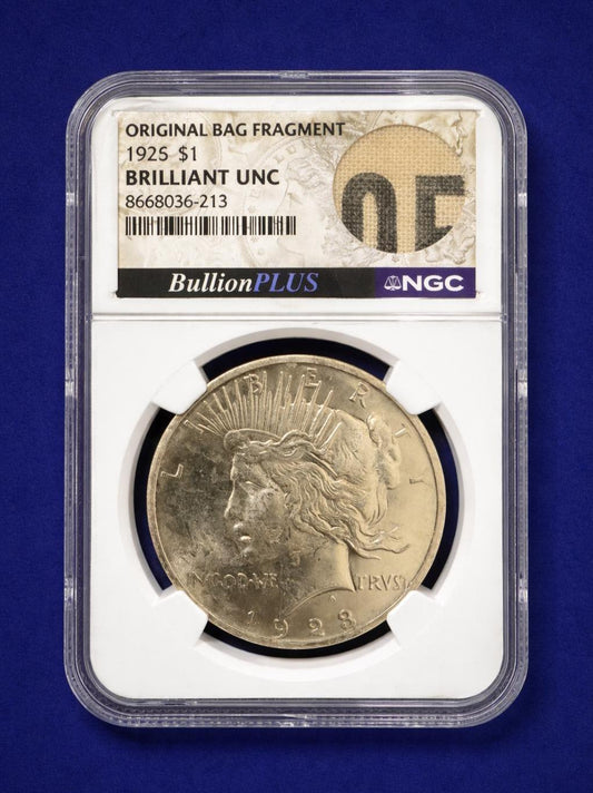 1923 Peace Silver Dollar BU NGC Original Bag Fragment Historic Coin