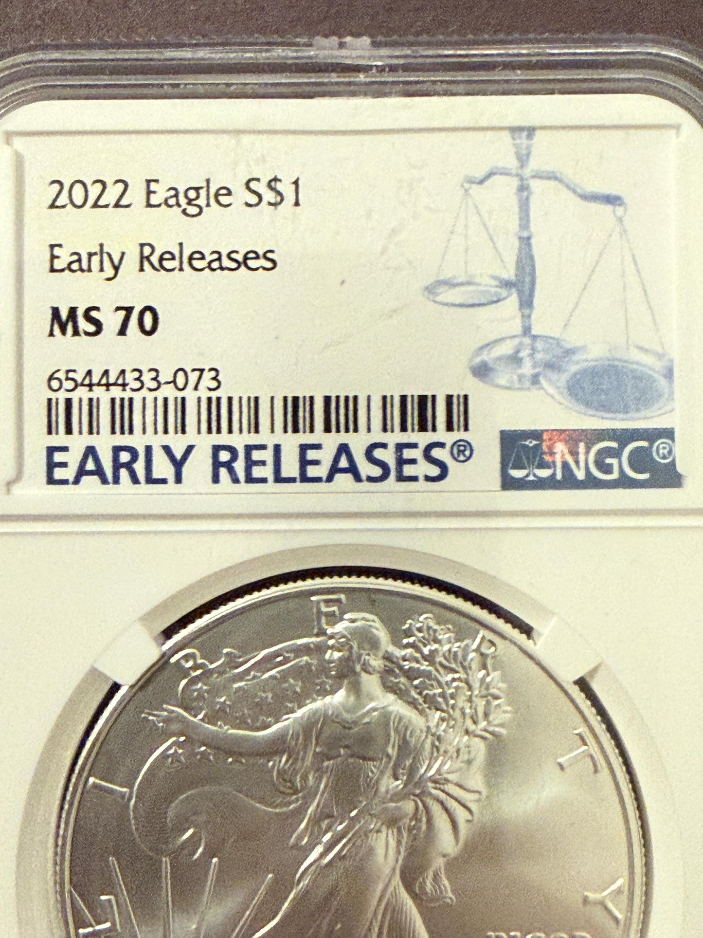 2022 American Silver Eagle NGC Early Releases .999 Fine Silver Coin