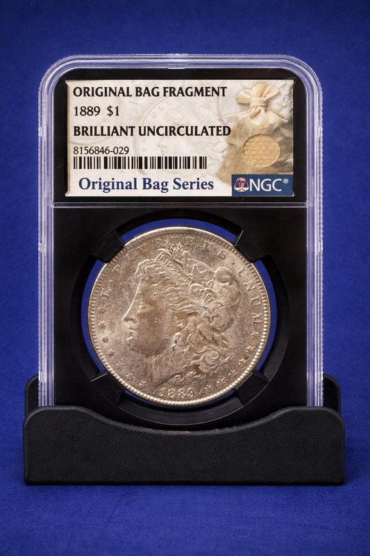 1889 Morgan Silver Dollar BU NGC Holder Original Bag Fragment UNC Coin