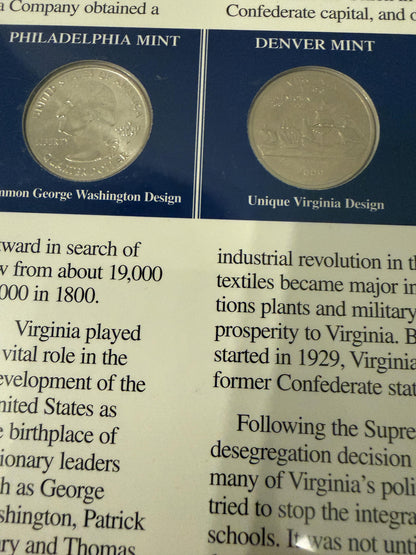 Maryland Michigan Virginia Statehood Quarter Set 3 Pack Coins Stamp Prints