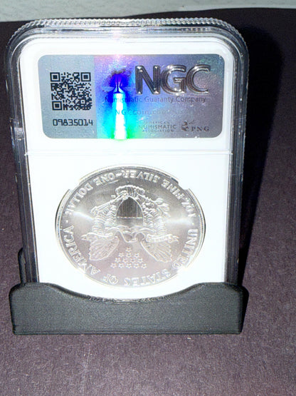 1999 Silver Eagle NGC .999 Fine + 1963 Franklin Half Dollar 90% Silver